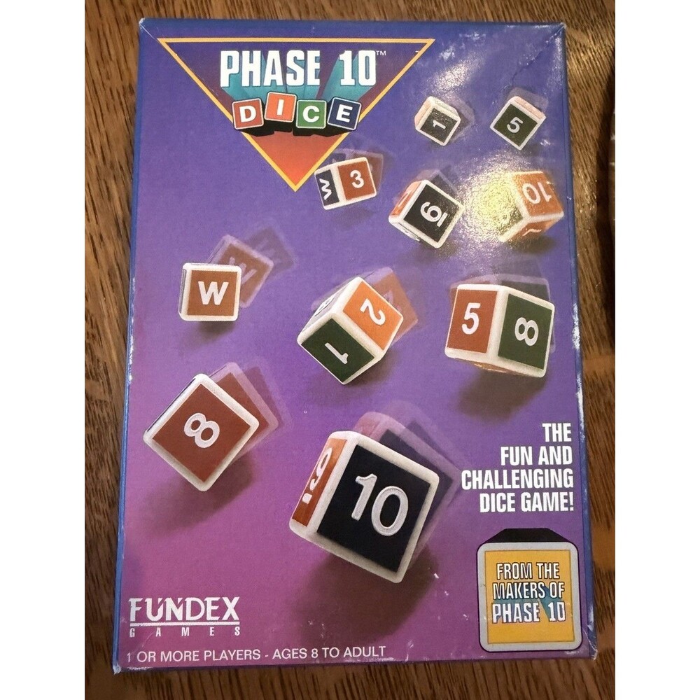 Fundex 1993 Phase 10 Dice Game in BOX Complete w/Instructions